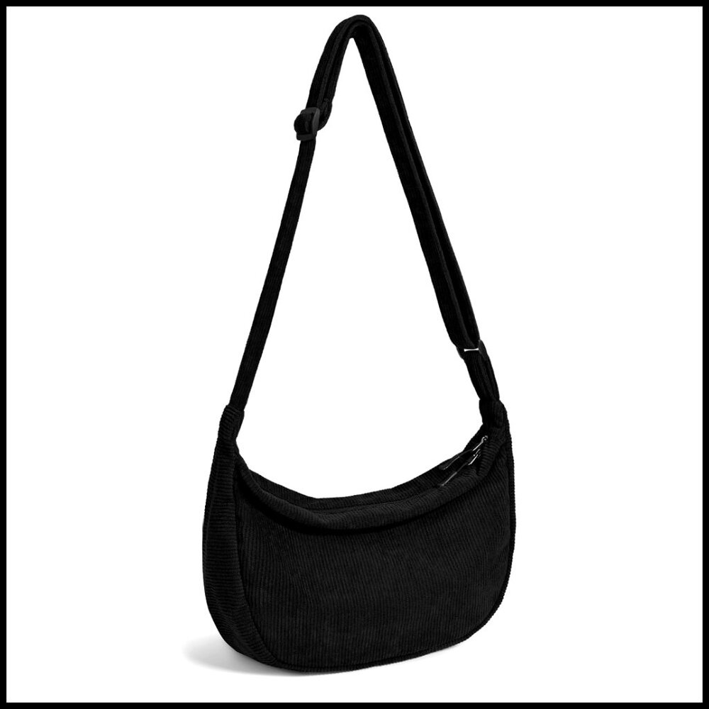 Trendy Crescent Crossbody Bag Lightweight Adjustable Strap Minimal Chic Unisex
